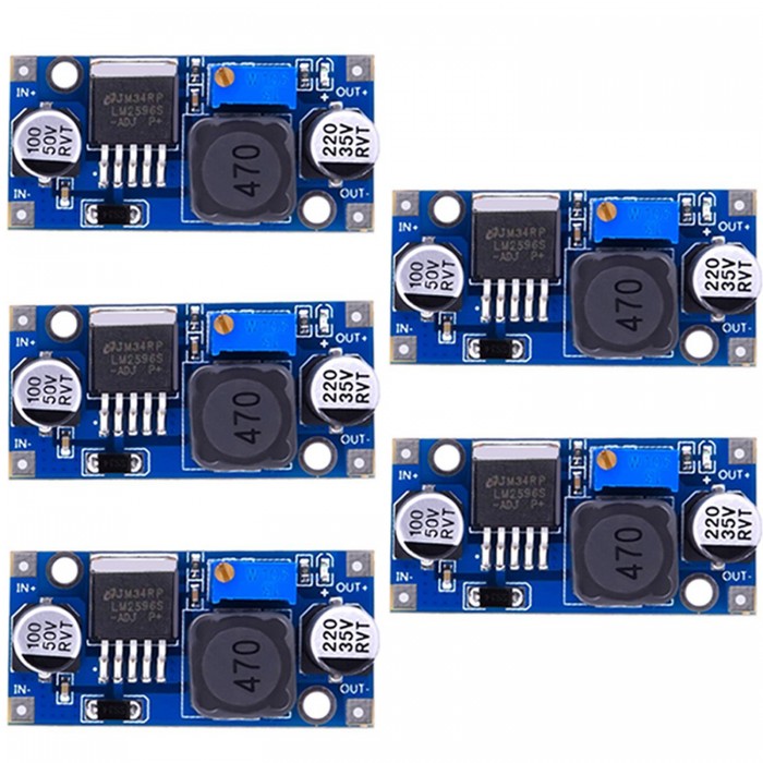 Karazzo Eboot 5 Pack LM2596 DC to DC Buck Converter 3.0-40V to 1.5-35V Power Supply Step Down Module 