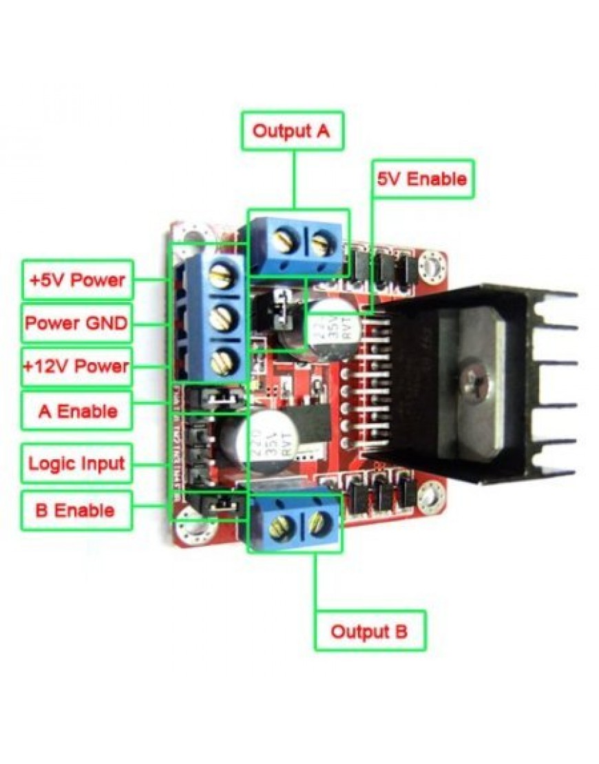 Karazzo Dual H-Bridge Motor Driver Module (for Arduino Stepper Control Smart car Robot Power, L298N) 